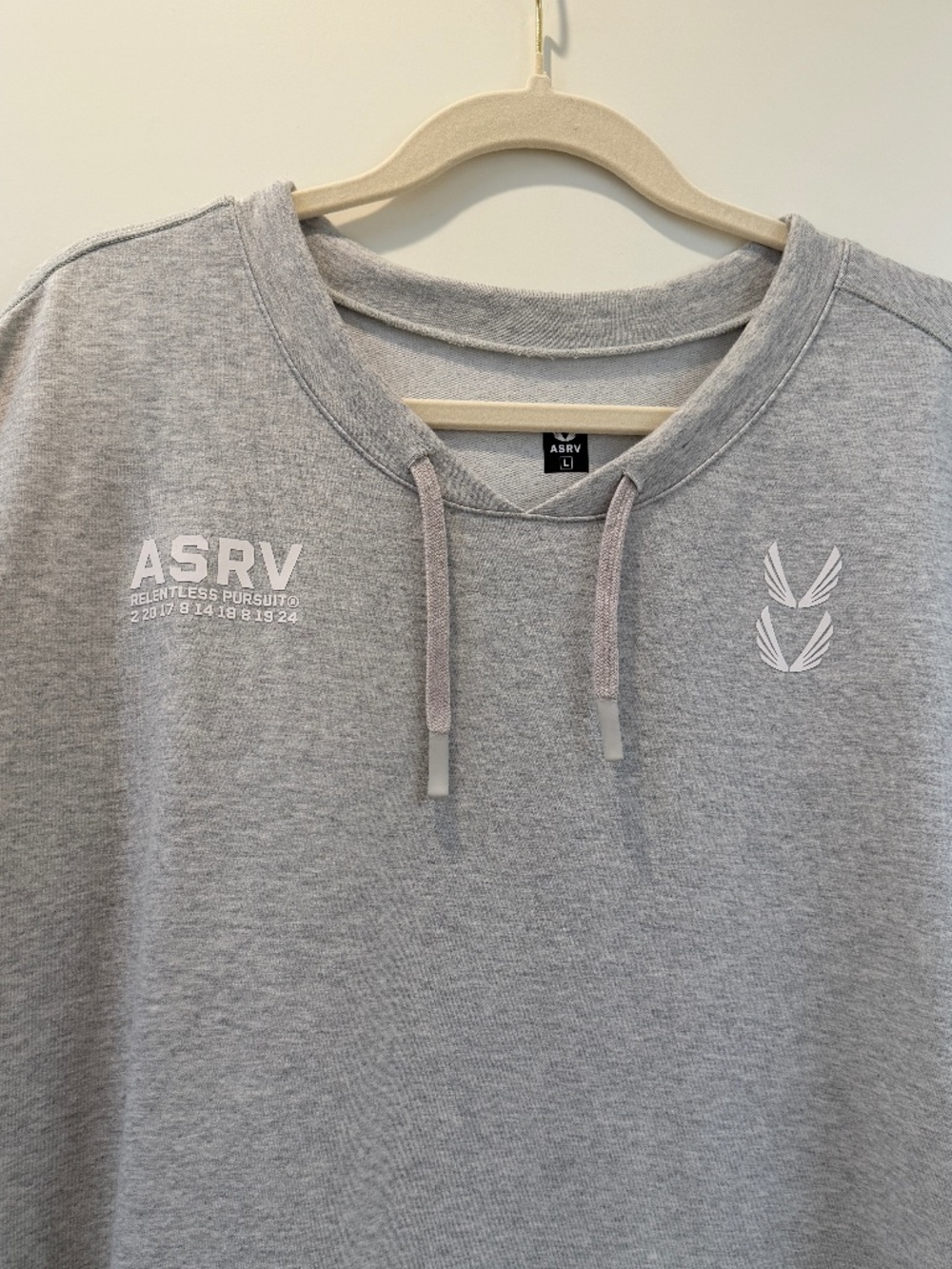 ASRV Relentless Pursuit Oversized Hooded Tee Sz L Gray